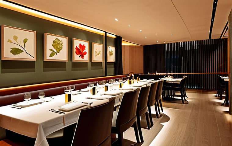 Fusion Restaurant Interior**
"A modern and stylish fusion restaurant interior in Rome, Italy. The decor blends Italian and Japanese elements: sleek, minimalist furniture with warm wood accents, subtle Japanese artwork on the walls alongside Italian pottery. Tables are set with elegant tableware. Soft, ambient lighting creates a relaxed atmosphere. Staff members are fully clothed in professional, modest uniforms. Safe for work, appropriate content, fully clothed, perfect anatomy, natural proportions, professional photography, high quality, well-lit."
**